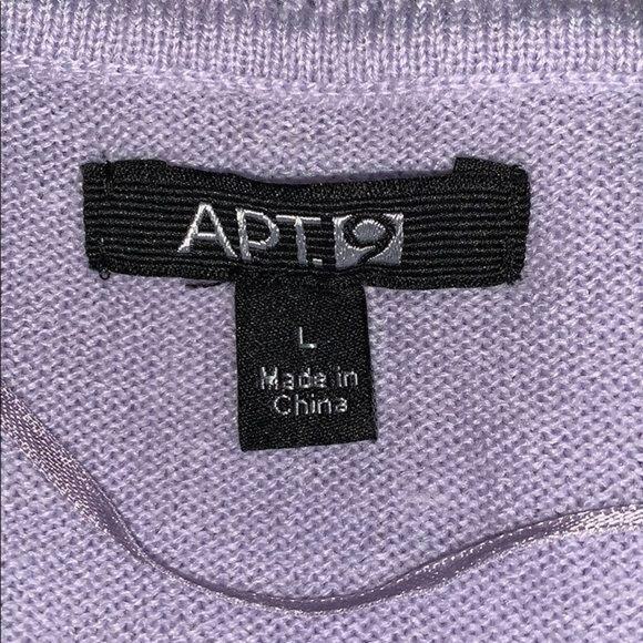 Apt 9 Womens Sweater Relaxed Fit Colorblock Pullover Lavender Gray Large - Picture 7 of 9